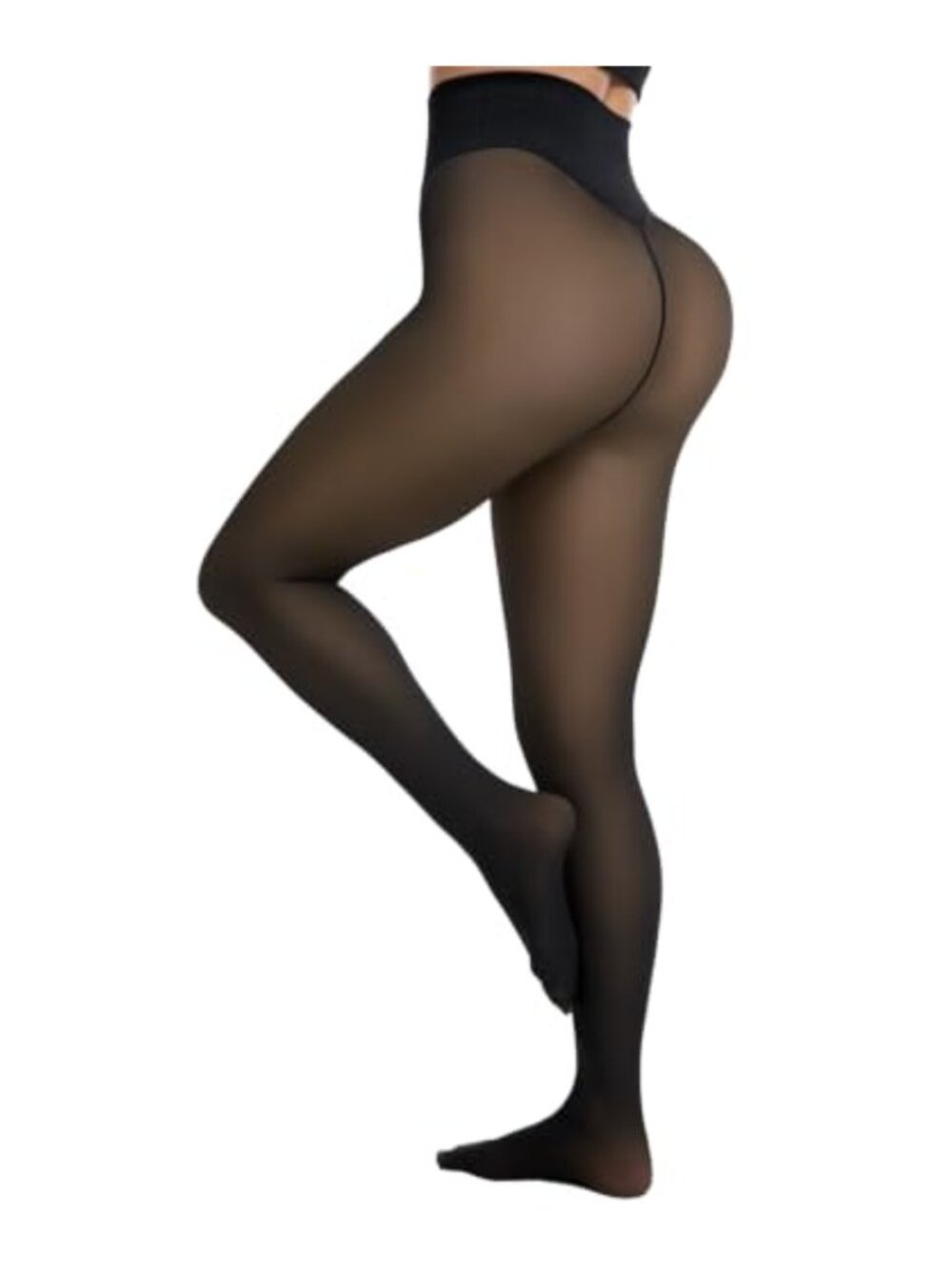 Fleece Lined Tights Women High Waist Thermal Shapewear Leggings